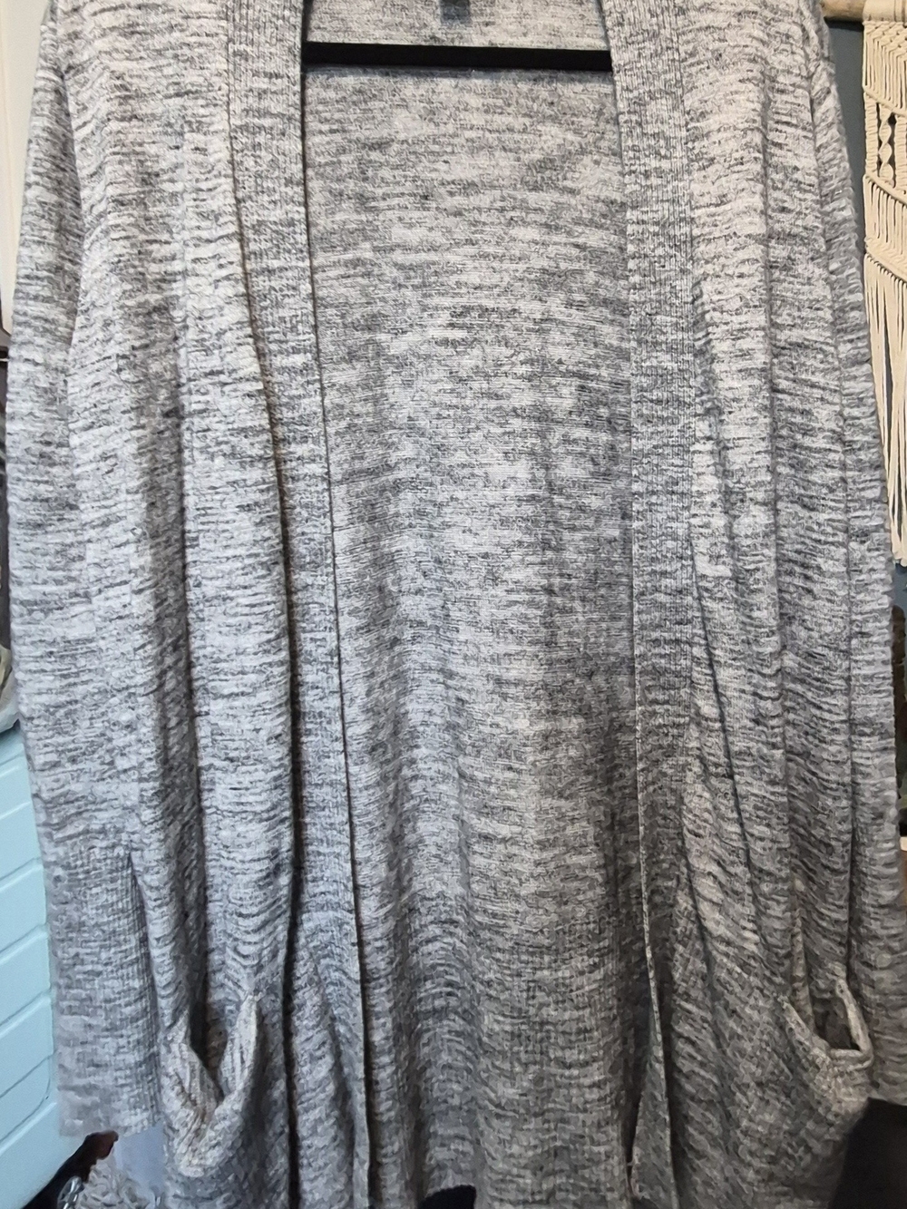 Sonoma Gray Marled Open-Front Cardigan Sz L
